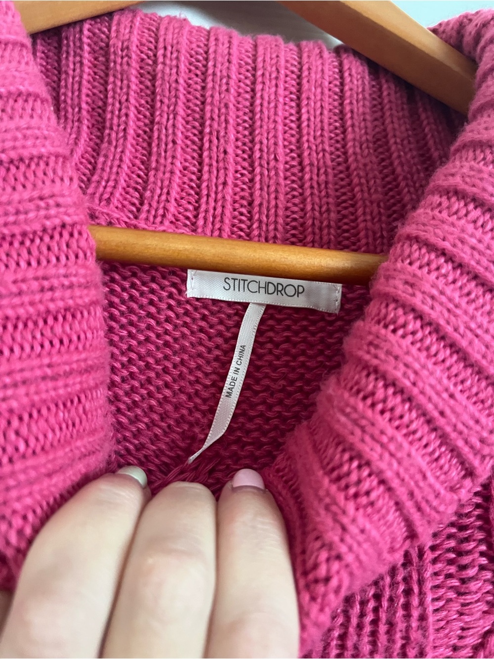 Stitch Drop • Cable Knit Cowl Neck Sweater Dress - Picture 3 of 3